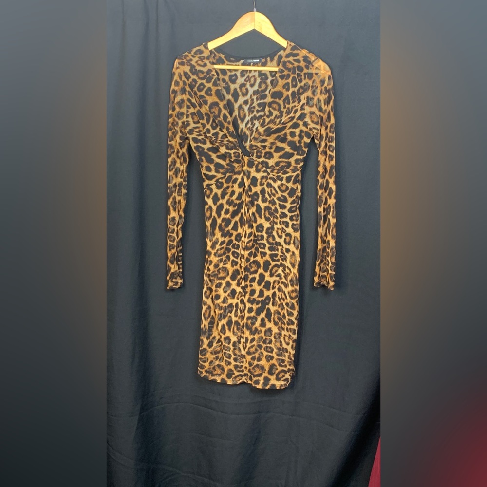 Leopard print bodysuit dress (large)